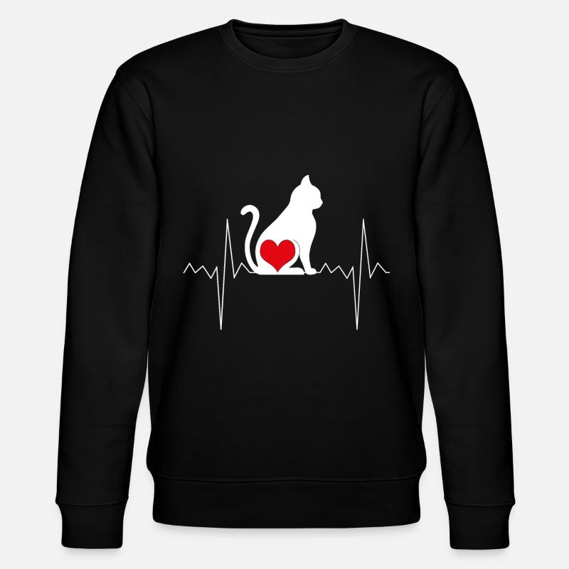 Fréquence cardiaque du chat - Sweat bio CHANGER Stanley/Stella Unisexe - noir
