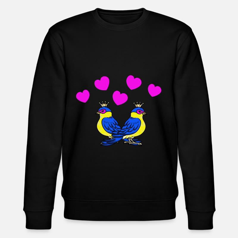 Birds Love Hearts Relation Saint-Valentin - Sweat bio CHANGER Stanley/Stella Unisexe - noir
