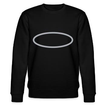 Oval Circle Geometry - Stanley/Stella CHANGER Unisex Organic Sweatshirt - black - Front - Nik (191cm) & Marisol (170cm)
