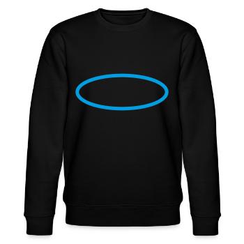 Oval Circle Decoration - Stanley/Stella CHANGER Unisex Organic Sweatshirt - black - Front - Nik (191cm) & Marisol (170cm)