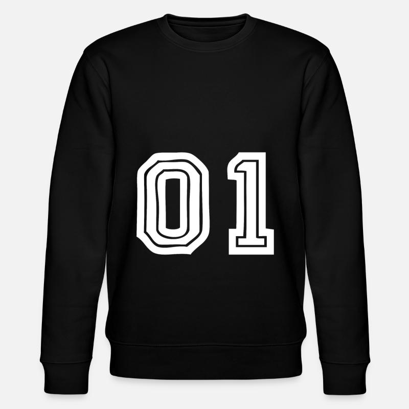 Trikotnummer 01 - Stanley/Stella Unisex Bio-Sweatshirt CHANGER  - Schwarz