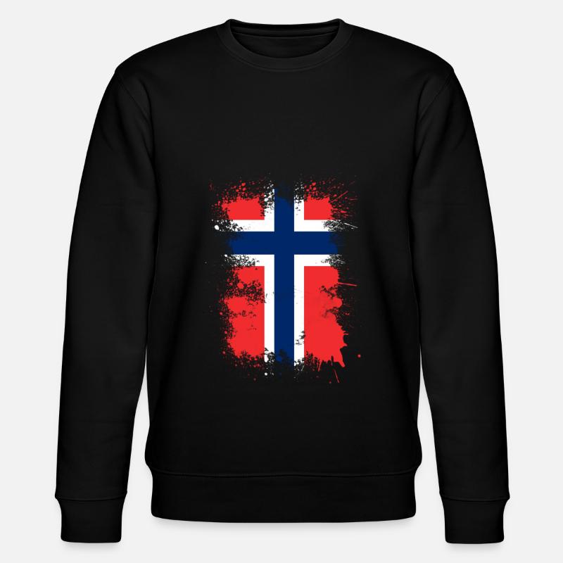 Norwegen Flagge Kunst - Stanley/Stella Unisex Bio-Sweatshirt CHANGER  - Schwarz