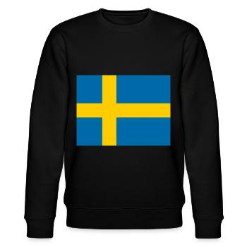 Flag of Sweden (se) - Stanley/Stella CHANGER Unisex Organic Sweatshirt - black - Front - Nik (191cm) & Marisol (170cm)