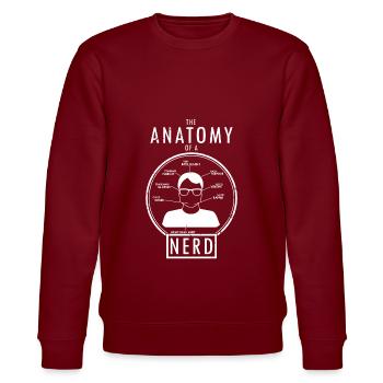 Anatomie eines Nerds - Stanley/Stella Unisex Bio-Sweatshirt CHANGER  - Burgunderrot - Vorne - Nik (191cm) & Marisol (170cm)