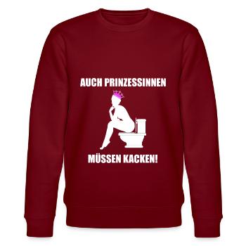 Prinzessinnen Kacken Lustig Geschenkidee - Stanley/Stella Unisex Bio-Sweatshirt CHANGER  - Burgunderrot - Vorne - Nik (191cm) & Marisol (170cm)
