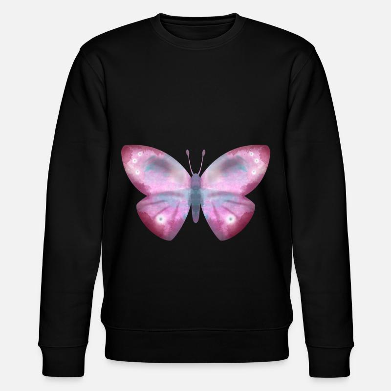 Schmetterling - Stanley/Stella Unisex Bio-Sweatshirt CHANGER  - Schwarz