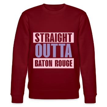 Straight Outta Baton Rouge Baton Baton Twirling - Stanley/Stella Unisex Bio-Sweatshirt CHANGER  - Burgunderrot - Vorne - Nik (191cm) & Marisol (170cm)