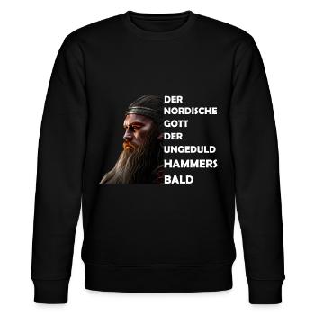 Wikinger Hammersbald Nordische Mythologie Ungeduld - Stanley/Stella Unisex Bio-Sweatshirt CHANGER  - Schwarz - Vorne - Nik (191cm) & Marisol (170cm)