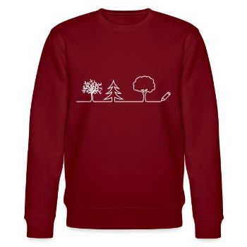 Baum zeichnen - Stanley/Stella Unisex Bio-Sweatshirt CHANGER  - Burgunderrot - Vorne - Nik (191cm) & Marisol (170cm)