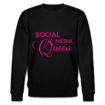 Social Media Queen - Stanley/Stella Unisex Bio-Sweatshirt CHANGER  - Schwarz - Vorne - Nik (191cm) & Marisol (170cm)