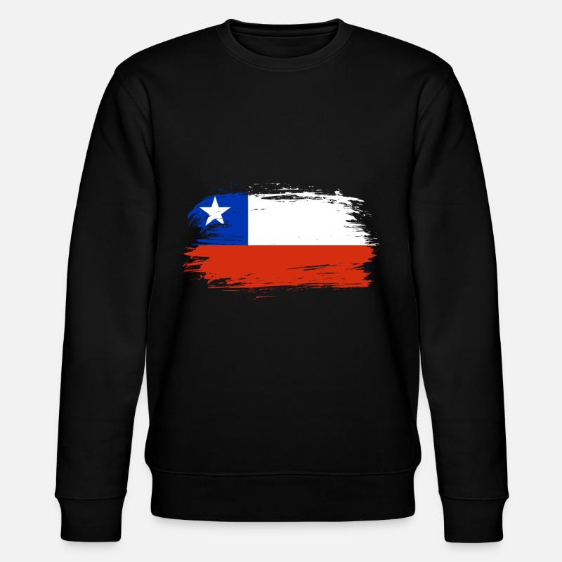 Chile Flag - Stanley/Stella CHANGER Unisex Organic Sweatshirt - black