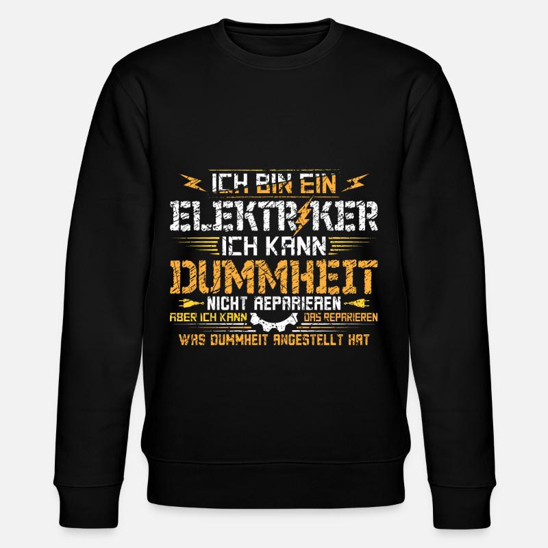 Ich bin Elektriker - Stanley/Stella Unisex Bio-Sweatshirt CHANGER  - Schwarz