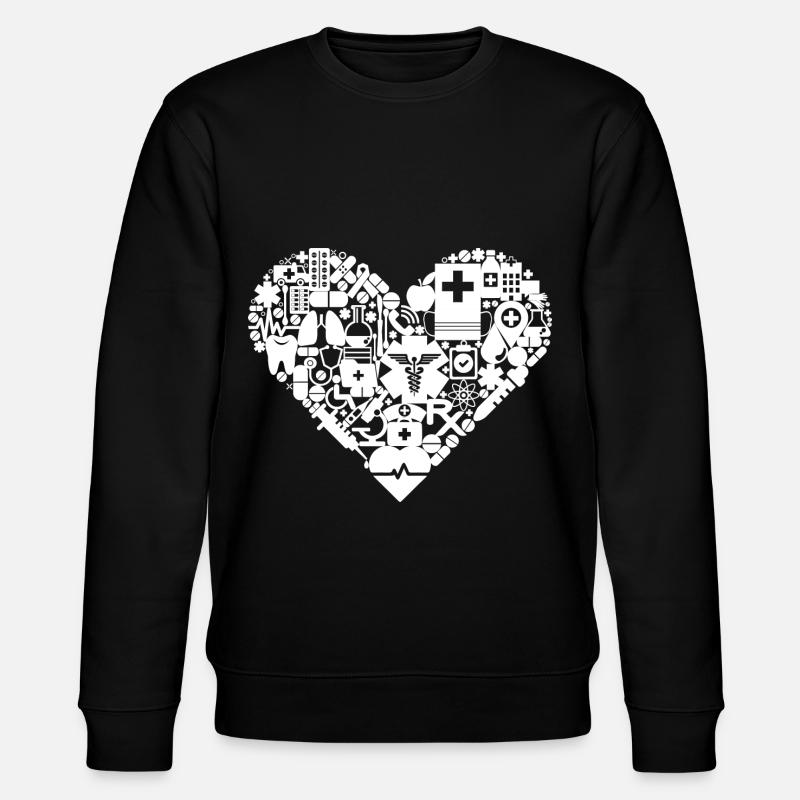 Sanitäter Rettungsdienst Herz - Stanley/Stella Unisex Bio-Sweatshirt CHANGER  - Schwarz