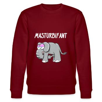 Elefant, Lustig Mastubieren - Stanley/Stella Unisex Bio-Sweatshirt CHANGER  - Burgunderrot - Vorne - Nik (191cm) & Marisol (170cm)
