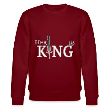Her King His Queen (part1) Partnerlook love Krone - Stanley/Stella Unisex Bio-Sweatshirt CHANGER  - Burgunderrot - Vorne - Nik (191cm) & Marisol (170cm)