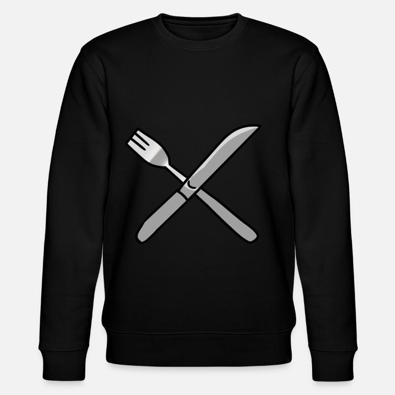 Besteck Messer Gabel Küche - Stanley/Stella Unisex Bio-Sweatshirt CHANGER  - Schwarz