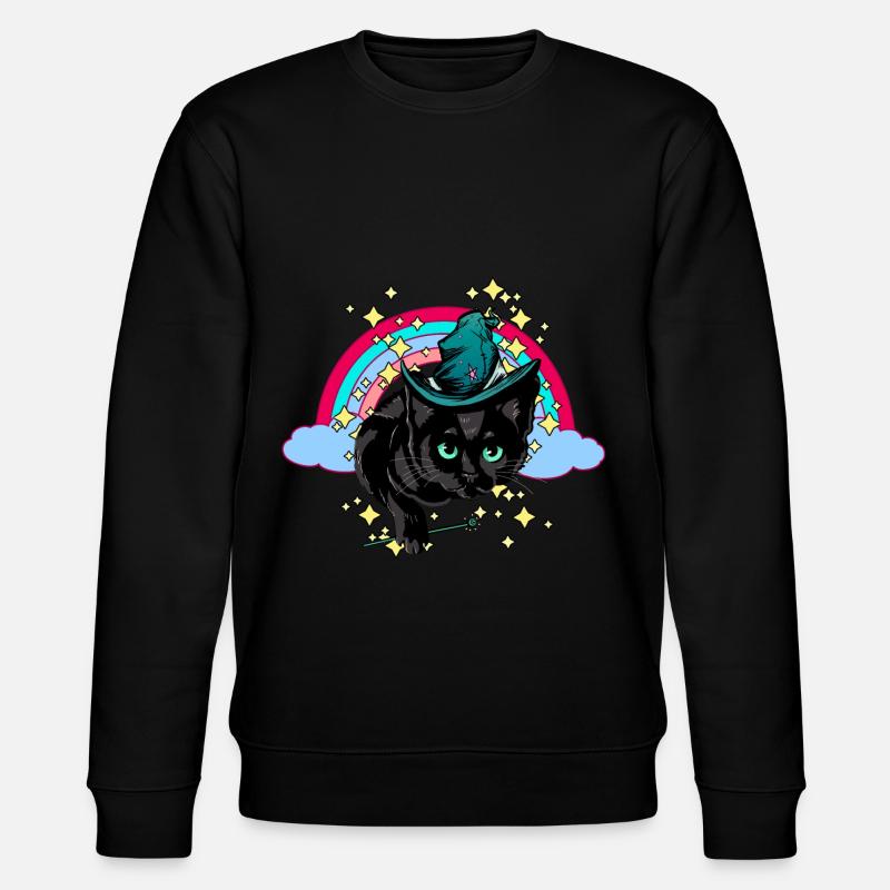 Magic Rainbow Spell Cat Magic - Stanley/Stella CHANGER Unisex Organic Sweatshirt - black