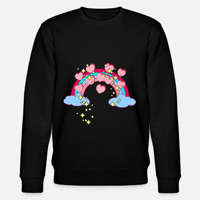 Magic Rainbow Stars Hearts Congratulations - Stanley/Stella CHANGER Unisex Organic Sweatshirt - black