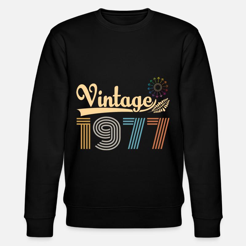 Vintage 1977 Retro Geburtstag Geschenk - Stanley/Stella Unisex Bio-Sweatshirt CHANGER - Schwarz