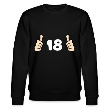 18. Geburtstag 18 Jahre Geburtstagsgeschenk - Stanley/Stella Unisex Bio-Sweatshirt CHANGER  - Schwarz - Vorne - Nik (191cm) & Marisol (170cm)
