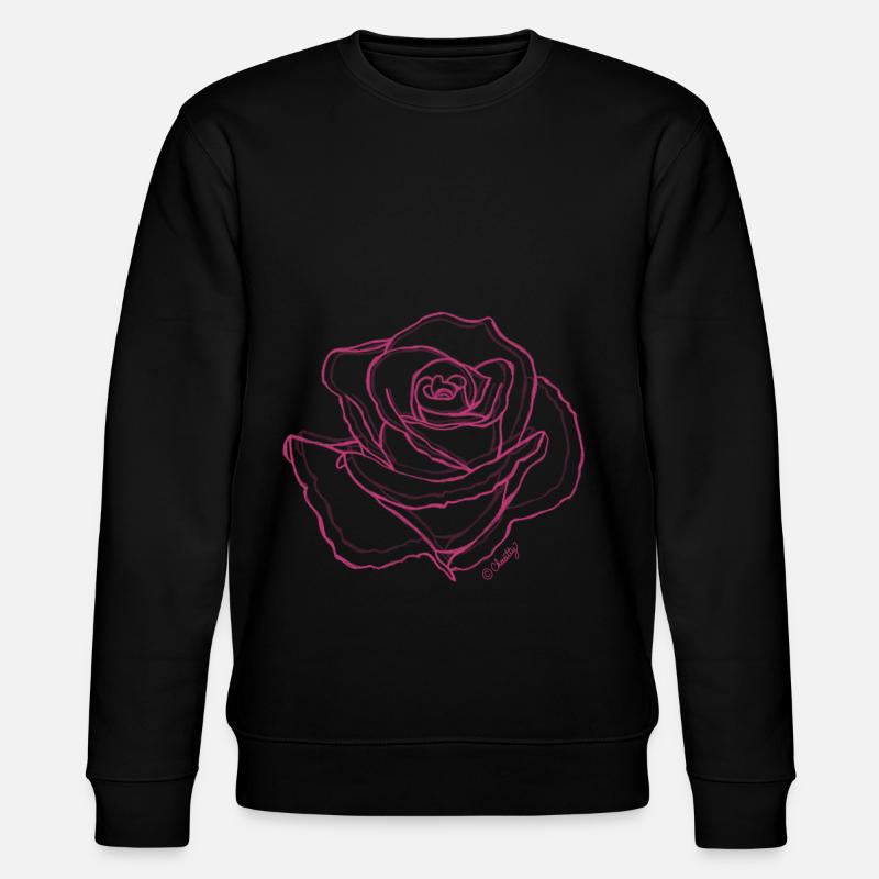 Pink rose - Stanley/Stella CHANGER Unisex Organic Sweatshirt - black