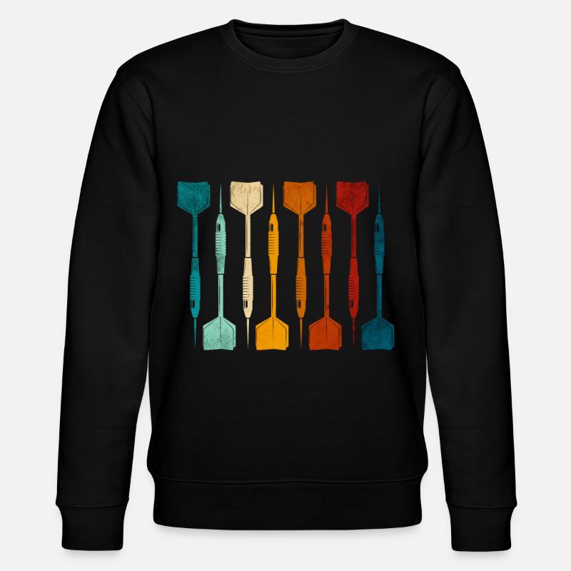 Dart Retro Darts Player - Stanley/Stella CHANGER Unisex Organic Sweatshirt - black