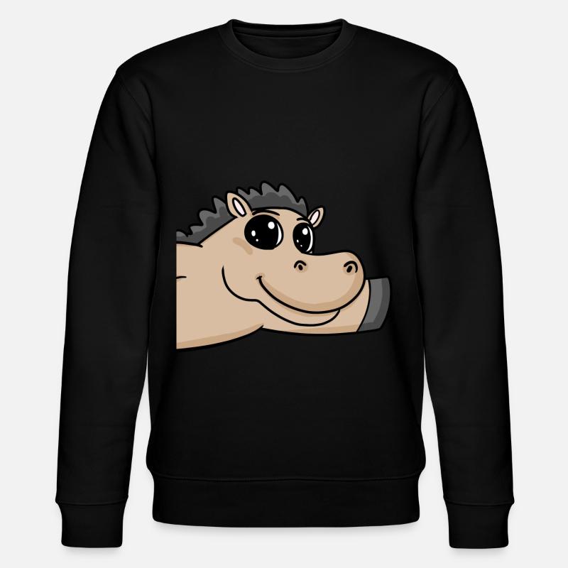 Pferd Gruß Begrüßung - Stanley/Stella Unisex Bio-Sweatshirt CHANGER  - Schwarz