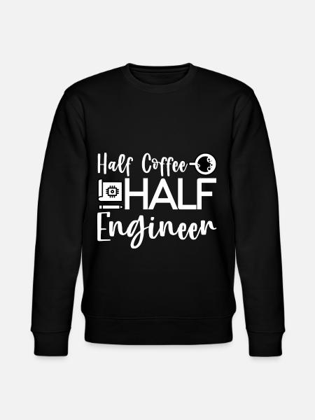 Half Coffee Half Engineer 4 - Stanley/Stella Unisex Bio-Sweatshirt CHANGER - Schwarz