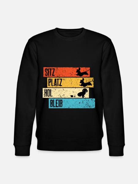 Retro Dackel Dachshund Teckel Witz - Stanley/Stella Unisex Bio-Sweatshirt CHANGER  - Schwarz