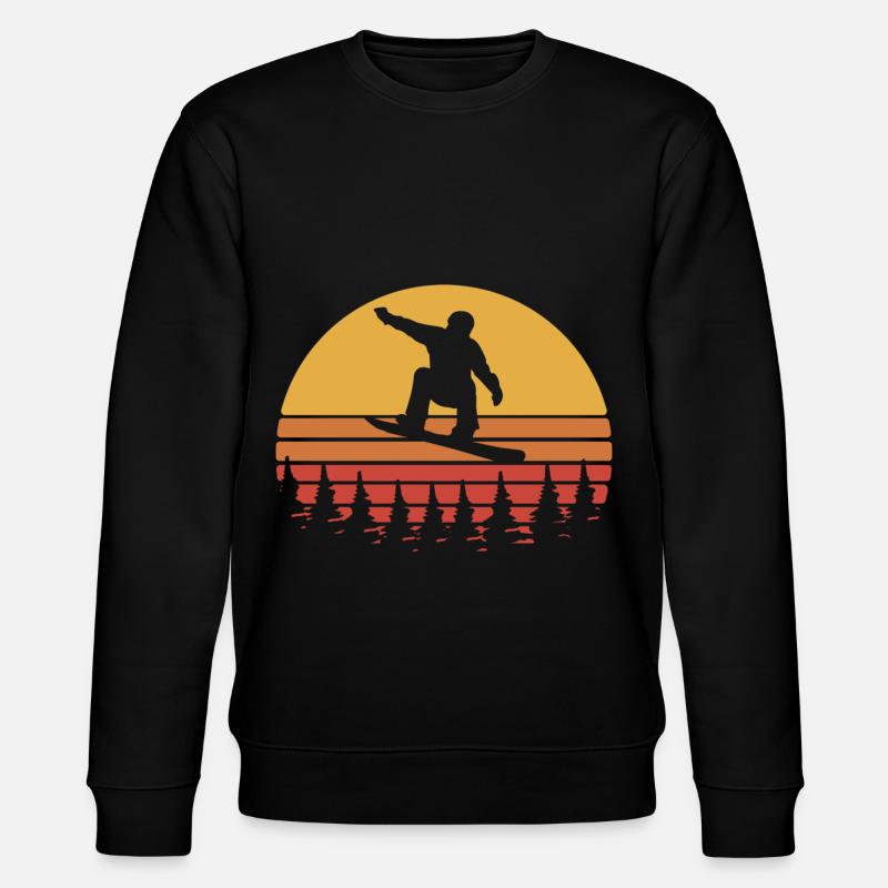 Snowboard Retro Sunset – Blanc & Jaune - Sweat bio CHANGER Stanley/Stella Unisexe - noir