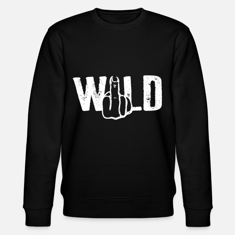 WILD Mittelfinger Modus - Stanley/Stella Unisex Bio-Sweatshirt CHANGER  - Schwarz