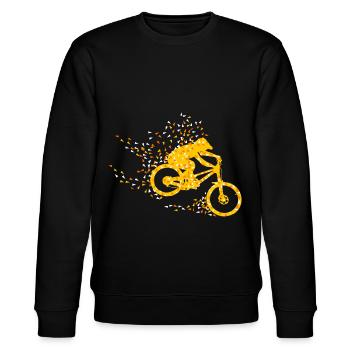 Downhill MTB Geometrisch - Stanley/Stella Unisex Bio-Sweatshirt CHANGER  - Schwarz - Vorne - Nik (191cm) & Marisol (170cm)