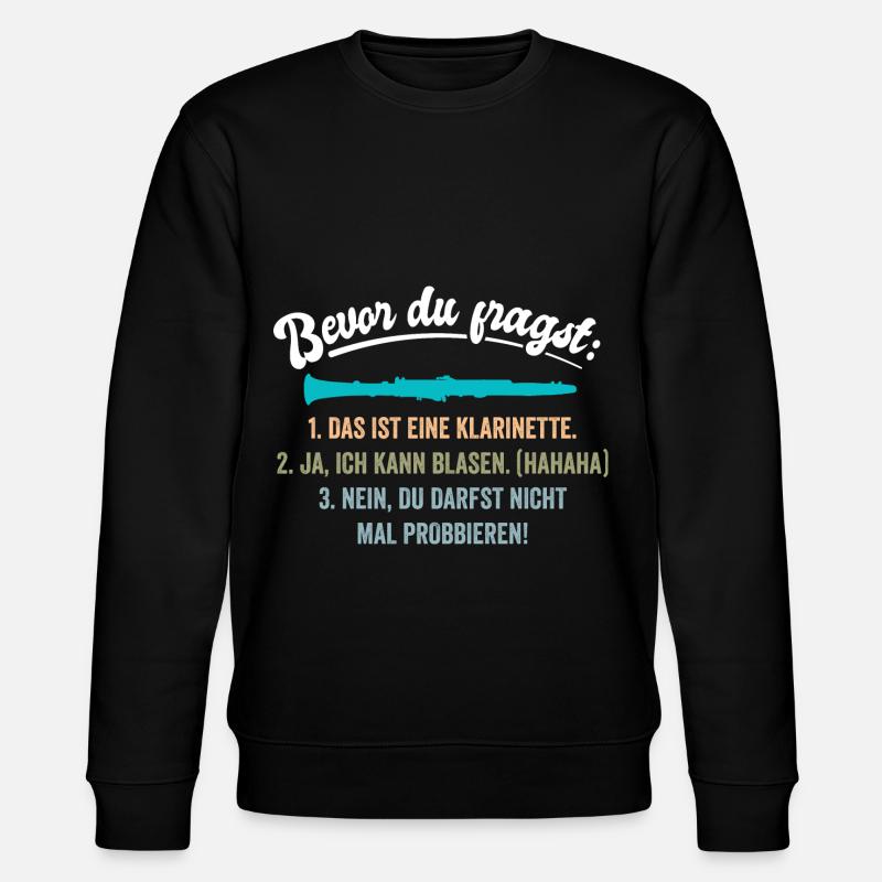 Klarinette Musik Instrument - Stanley/Stella Unisex Bio-Sweatshirt CHANGER  - Schwarz