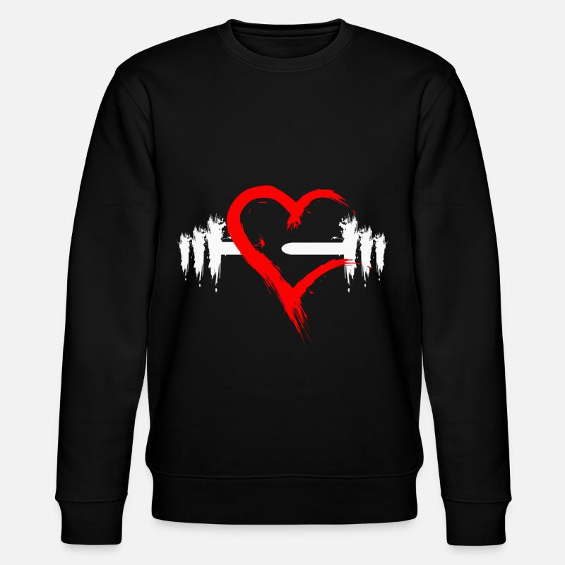Haltère avec coeur - Sweat bio CHANGER Stanley/Stella Unisexe - noir