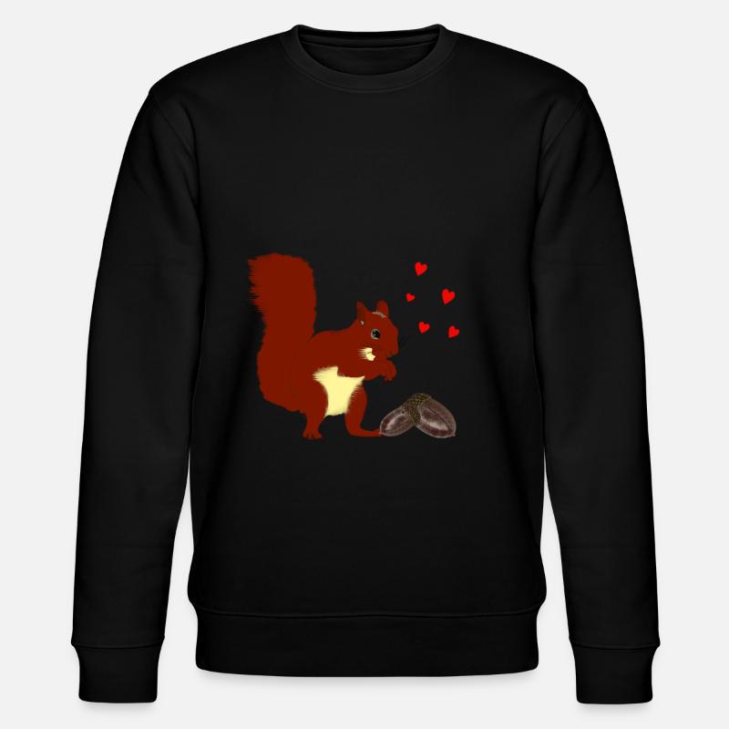 Eichhörnchen - Stanley/Stella Unisex Bio-Sweatshirt CHANGER  - Schwarz