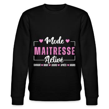 Mode maitresse activé cadeau maîtresse d' école - Sweat bio CHANGER Stanley/Stella Unisexe - noir - Devant - Nik (191cm) & Marisol (170cm)
