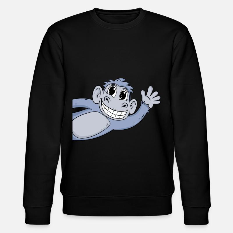 Monkey Greeting Greeting - Stanley/Stella CHANGER Unisex Organic Sweatshirt - black