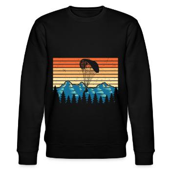 Paragliding - Stanley/Stella Unisex Bio-Sweatshirt CHANGER  - Schwarz - Vorne - Nik (191cm) & Marisol (170cm)