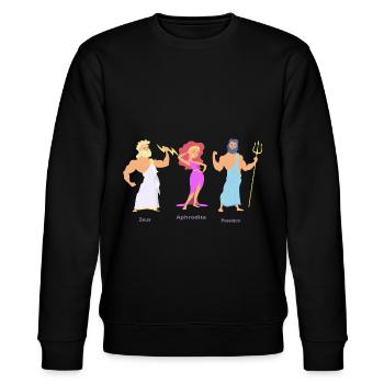 ZEUS APHRODITE POSEIDON - Stanley/Stella CHANGER Unisex Organic Sweatshirt - black - Front - Nik (191cm) & Marisol (170cm)