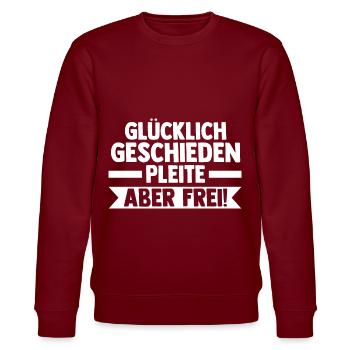 Scheidungsparty Geschieden Scheidung - Stanley/Stella Unisex Bio-Sweatshirt CHANGER  - Burgunderrot - Vorne - Nik (191cm) & Marisol (170cm)
