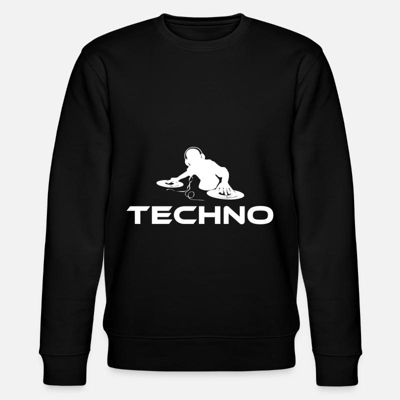 techno dj weiß - Stanley/Stella Unisex Bio-Sweatshirt CHANGER  - Schwarz