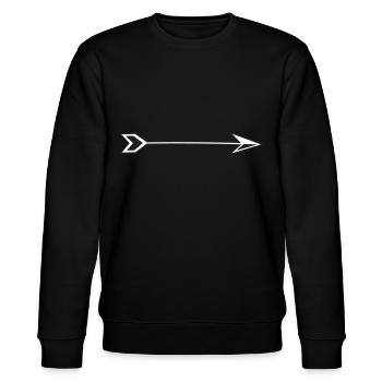 Arrow Sign Signpost - Stanley/Stella CHANGER Unisex Organic Sweatshirt - black - Front - Nik (191cm) & Marisol (170cm)
