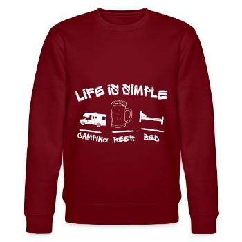 CAMPING BEER BED ! LIFE IS SO SIMPLE ! CAMPING FUN - Sweat bio CHANGER Stanley/Stella Unisexe - bordeaux - Devant - Nik (191cm) & Marisol (170cm)