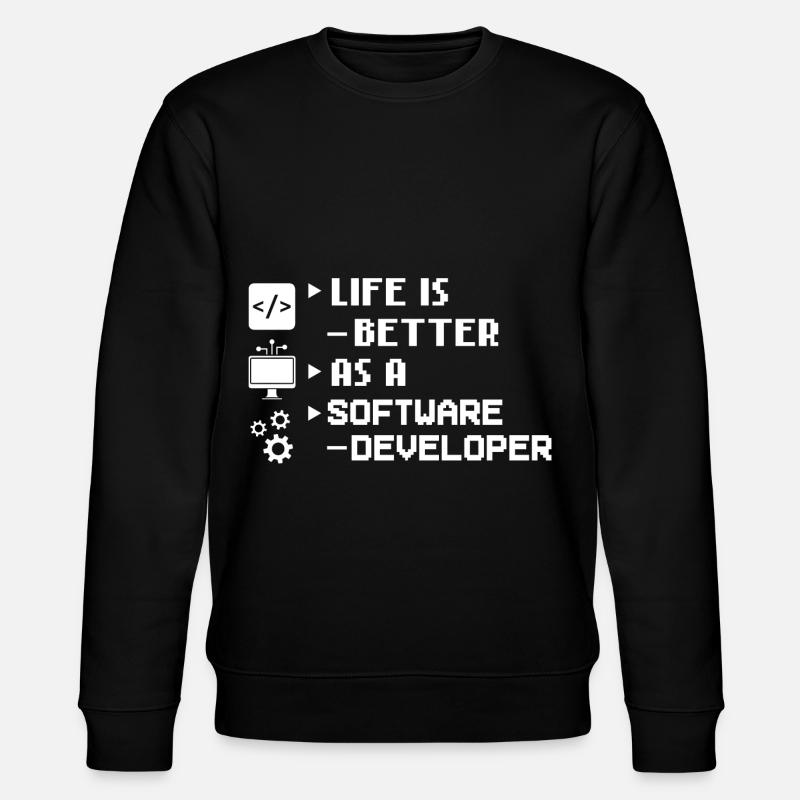 Software Entwicklung Softwareentwickler Entwickler - Stanley/Stella Unisex Bio-Sweatshirt CHANGER - Schwarz