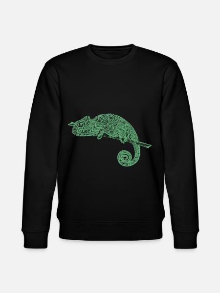 Cameleon Mandala Green - Stanley/Stella CHANGER Unisex Organic Sweatshirt - black