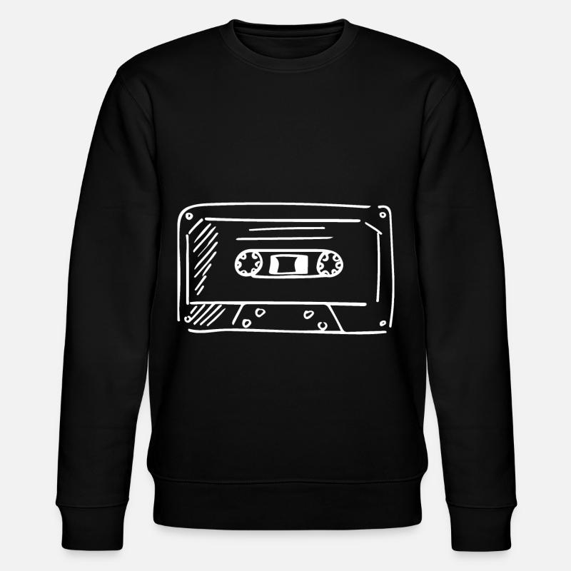 Cassette Retro Drawing - Stanley/Stella CHANGER Unisex Organic Sweatshirt - black