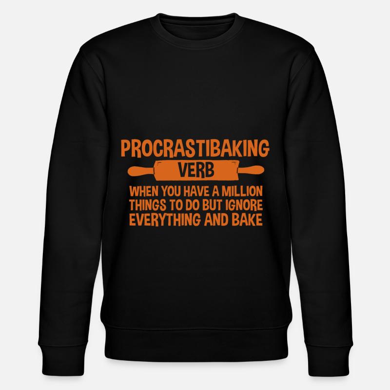 Procrastibaking Defnintion Description 2 - Stanley/Stella CHANGER Unisex Organic Sweatshirt - black