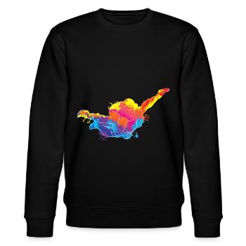 Skydiving - Stanley/Stella CHANGER Unisex Organic Sweatshirt - black - Front - Nik (191cm) & Marisol (170cm)