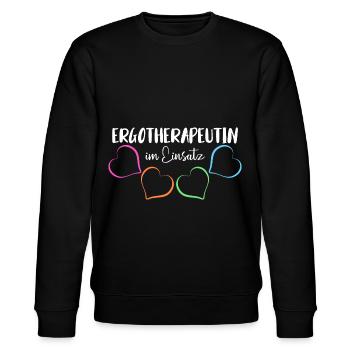 ERGOTHERAPEUTIN ERGOTHERAPIE - Stanley/Stella Unisex Bio-Sweatshirt CHANGER  - Schwarz - Vorne - Nik (191cm) & Marisol (170cm)
