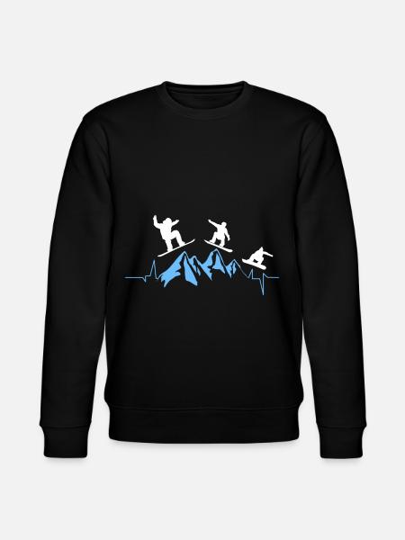 Heart palpitations - Mountain - Snowboard - Stanley/Stella CHANGER Unisex Organic Sweatshirt - black